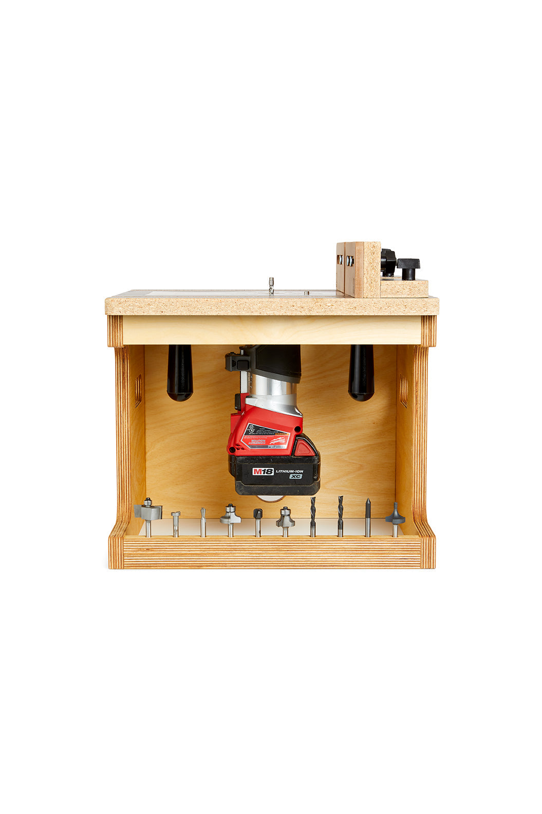 3X3 Custom 6-in-1 Universal Trim Router Jig + KM Tools Benchtop Router Table Bundle
