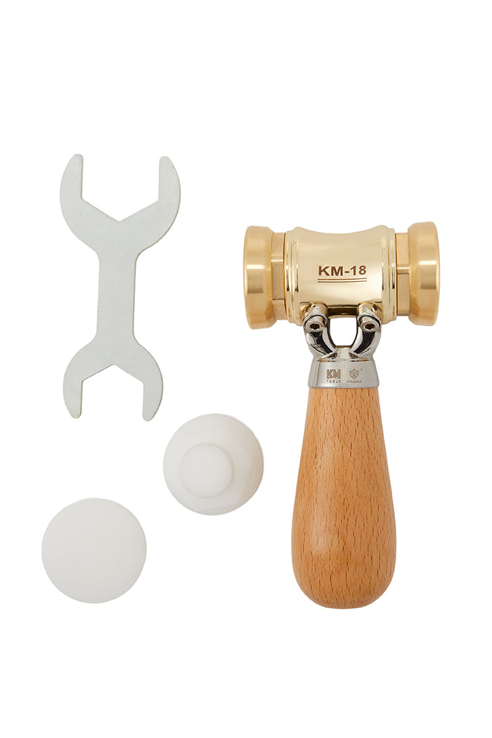 KM-18 Woodworking Brass Chisel Mallet With Interchangeable Heads